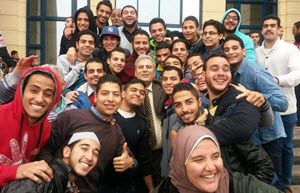 Professor Gaber Nassar Makes A Surprise Visit to Cairo University Branch at Al Sheikh Zayed and Meets Students