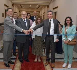 Dr. Mohamed Othman Elkhosht and the French Ambassador inaugurate the national office of the Agence Universitaire de la Francophonie (AUF) at Cairo International University in 6th of October City