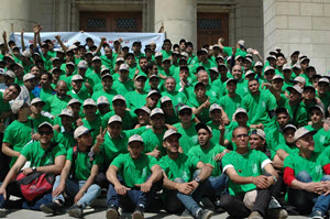 In Photos: Prof. Dr.\ Gaber Nassar Joins Cairo University Students in Beautifying the Yard of University Campus