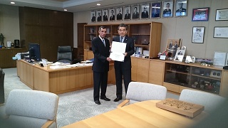 Hiroshima University Certificates Faculty of Agriculture Dean as International Relations Ambassador