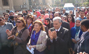 Cairo University President Leads March of Anti-Harassment, Violence Against Women at Campus