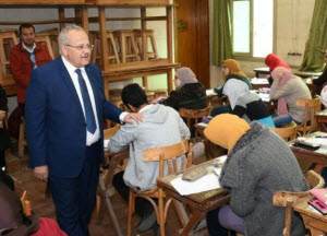 Cairo University President Reviews First Term Exams Progress at Faculties