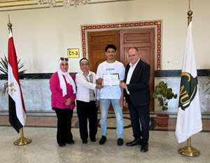 جامعة القاهرة الأهلية تعلن فوز الطالب سيف أحمد الشحات بالمركز الأول في بطولة الجامعة لتنس الطاولة للعام 2026/2025‎