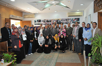 President of Cairo University Visits Center for Foreign Languages and Translation and Meets Programs Coordinators and Employees